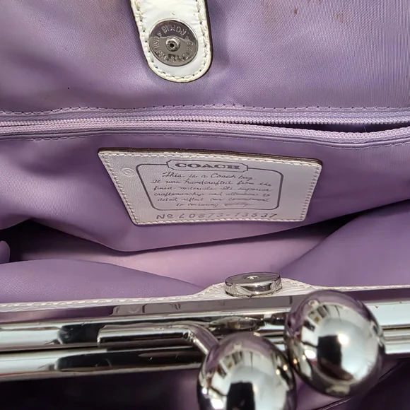 Coach Cream and Silver Tote Bag - Picture 3 of 6